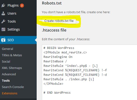 robot.txt in website woldpress
